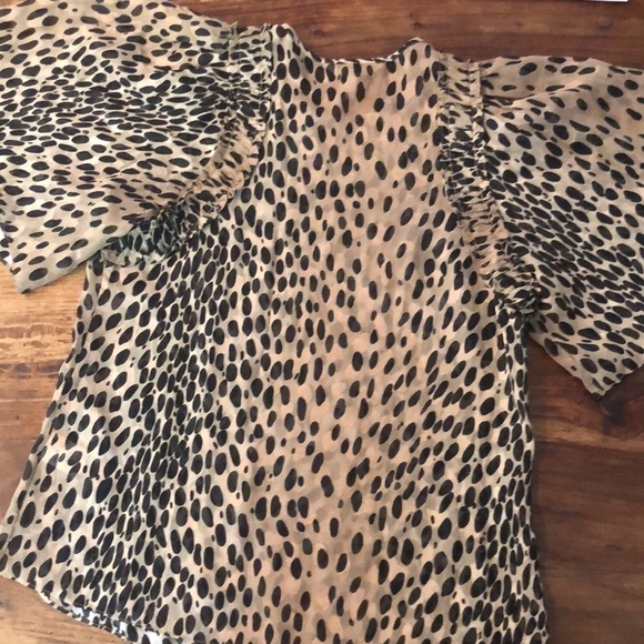 Rebecca Taylor Pebbled Leopard Silk Blend Top XS - Picture 6 of 6